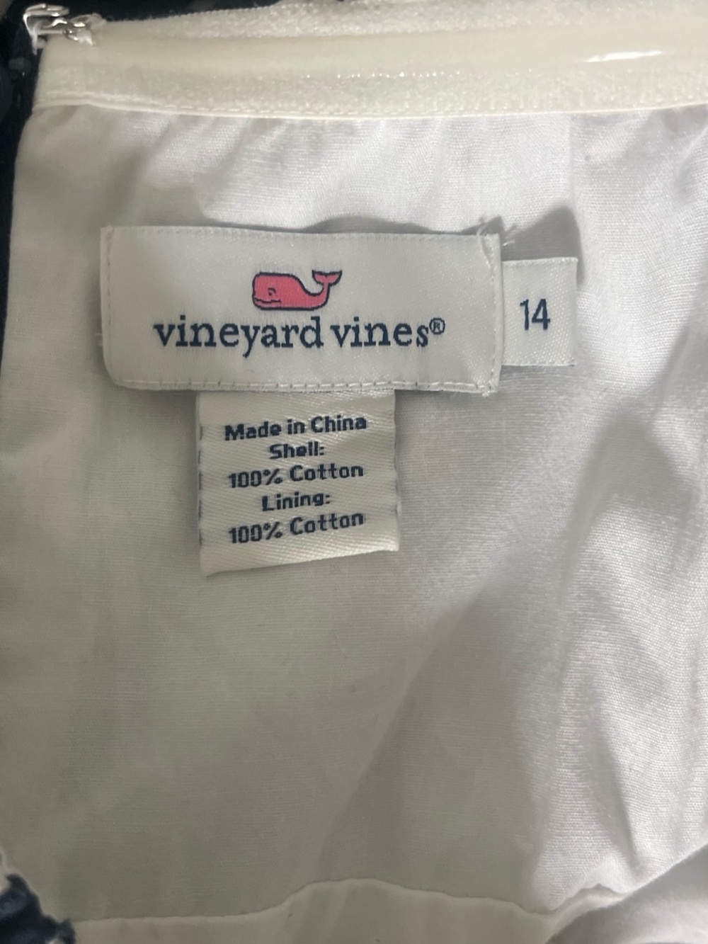 Vineyard Vines Navy and White Strapless Checked Belted Dress - Picture 6 of 6